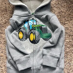 John Deere Gray Tractor Hoodie 2T- New!